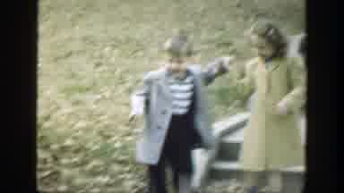 Cincinnatti Ohio (1949): Adult Woman In Green Coat Walking Outdoors With Two