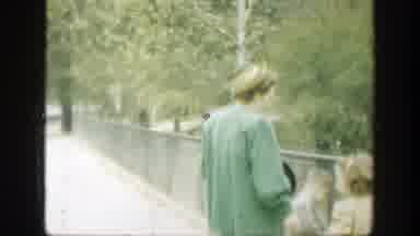 Cincinnatti Ohio (1949): Walking By The Wild Dog Enclosure At A Public Zoo