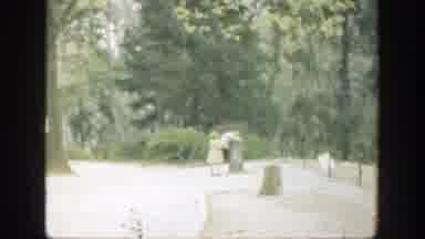 Cincinnatti Ohio (1949): Boy And Girl In Yellow Dress Playing In The Woods Beside