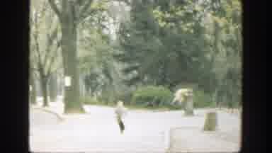 Cincinnatti Ohio (1949): Young Children Running On An Empty Park