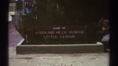 Woodland Hills California (1969): Zoom In On Wooden Sign For Home Of Woodland