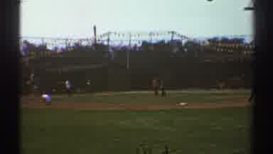 Woodland Hills California (1969): People Playing Baseball In The Lawn On A Wide