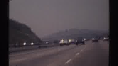 Woodland Hills California (1969): Approaching View Of Cars Traveling On Highway On