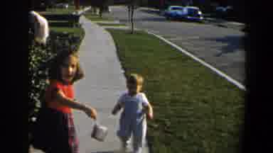 California (1958): The Baby Is Walking In The Street With A Little Girl A Sunny