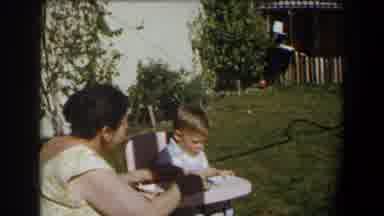 California (1958): Baby Sitting In A Chair To Eat And Parents Teaching How To Eat