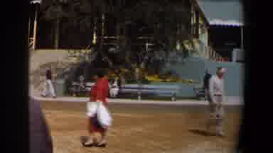 California (1958): Building Walking Waiting Benches Old Video Men Women Dirt Roads