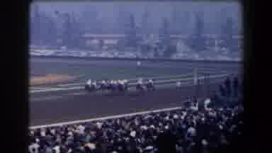 California (1958): Derby Horse Race In California As Seen From The Stands With A