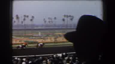 California (1958): Enjoying Horse Racing In The Field As Mother Drops Her Kid