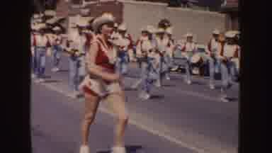 South Dakota-1954: Marching Band and Horse Rider in Historic Local Parade