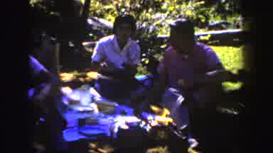 South Dakota (1954): People Enjoying The Outdoors Having A Picnic Near A Pond
