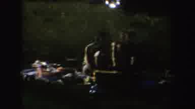 South Dakota (1954): Family Sitting In A Park Having A Picnic With A Car In The
