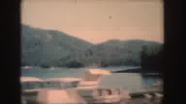 South Dakota (1954): Drive Past Of Vintage Cars Beautiful Capes Around Lake And