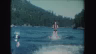 South Dakota (1954): Man Water Skiing On Mountain Lake