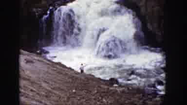 Wyoming (1939): Scenes Of People Watching Waterfall And Turbulent River Current
