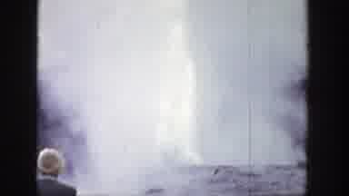 Wyoming (1939): Geyser Shoots Water And Spray High Into The Air On Sunny Day