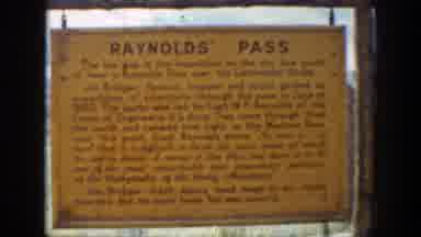 Wyoming (1939): Old Signage For Reynolds Pass And A Description Of It