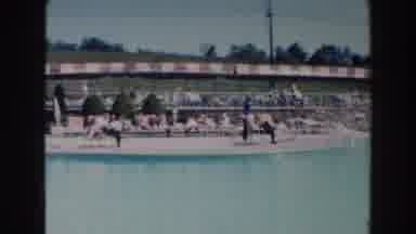 Miami Florida (1960): Community Pool No One Is In The Pool But Many People Are On