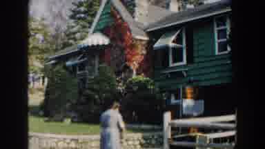 Miami Florida (1960): Front View Of A Beautiful And Large House With A Woman In A
