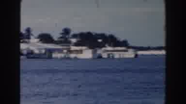 Miami Florida (1960): View Of White Buildings Palm Trees And Blue Water On A Clear