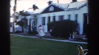 Miami Florida (1960): Person Walk In The Garden Road To Enter In Her House