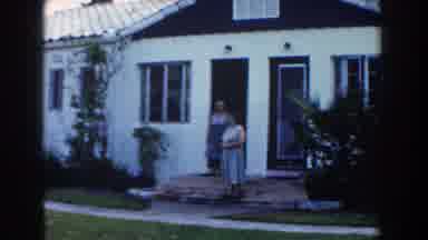 Miami Florida (1960): Two Women Coming Out Of A House In A Vintage Video
