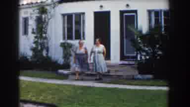 Miami Florida (1960): Archival Footage Of A Pair Of Women Leaving A House And