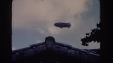 Miami Florida (1960): Scenes Of Blimp Flying High In Sky Over Roof Of Building