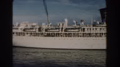 Miami Florida (1960): Cruise Ship Strolls The Peaceful Sea On A Sunny Summer Day