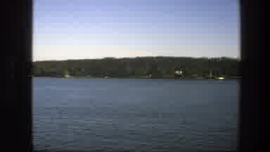 Sweden (1975): View Of Calm Blue Water And Green Trees On A Clear Day