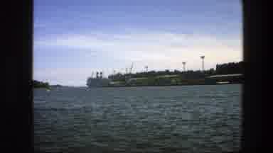 Sweden (1975): A View Of A Naval Port With A Big Ship In The Background