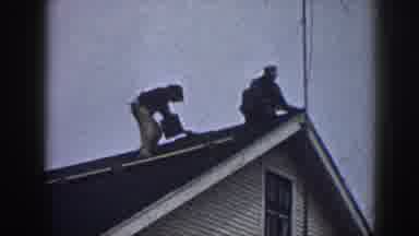 Nebraska (1958): Old Footage Of Two Men Replacing Roofing On A House