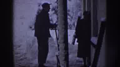 Nebraska (1958): People Talk And Play In Yard On A Snowy Day