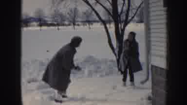 Nebraska (1958): Boy And Girl Throwing Snow Each Other