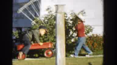 Michigan (1958): Two Brothers Playing With A Wagon