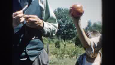 Michigan (1958): A Small Boy Holds Up An Apple With Several Other Children And A