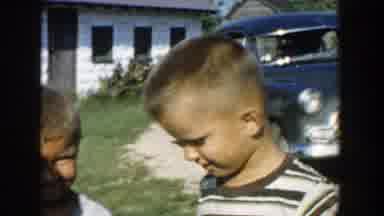 Michigan (1958): Children Pose For A Photo Maybe They Are Cousins Bright Sun And