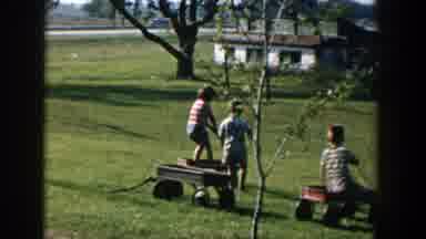 Michigan (1958): Three Boys Are Playing Outside Their House On The Lawn
