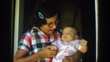 Michigan (1958): Girl In Red Plaid Shirt With Little Baby In Her Arms