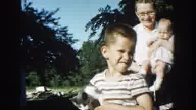 Michigan (1958): Family Video With Mother And Son Holding A Cat In Their Hands And