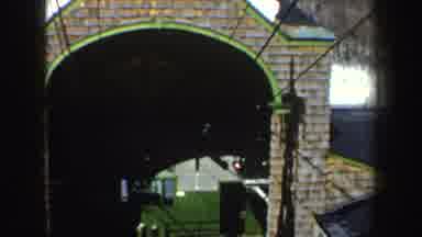 New York-1962: View Through Brick Archway Into Historic Building Entrance