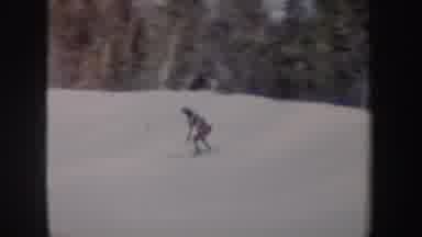 New York (1962): Fast Snowboarding Down A Hill In The Forest Surrounded By Trees