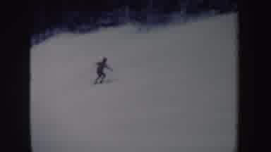 New York (1962): A Man In A Red Shirt Skiing Up A Hill Then Back Down Again With