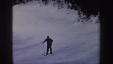 New York (1962): A Man Skiing Down A Snow Mountain