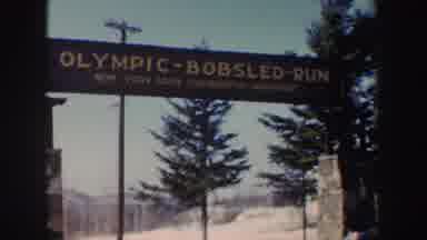 New York (1962): Group Of Five Dogs Together At An Olympic Bobsled Run