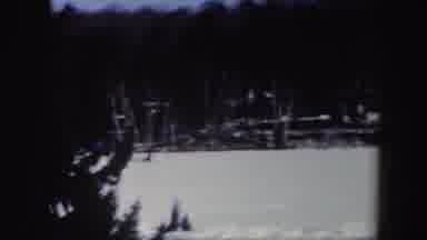 New York (1962): View Of Snow Covered Trees And Wooden Object On A Clear Day