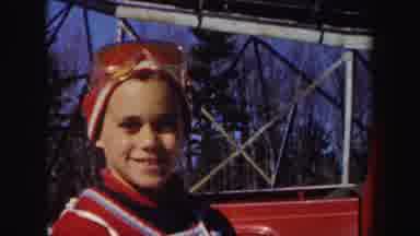 New York (1962): A Little Kid Tossing For A Photo Ready For A Snow Sky Race