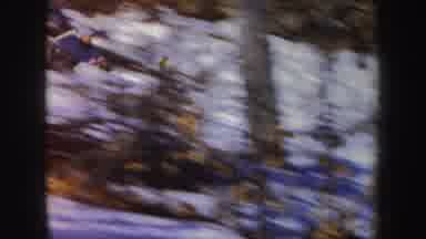 New York (1962): No Fail No Hands Ski Jumping In A Wooded Area