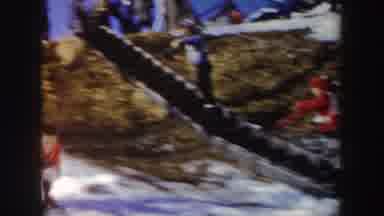 New York (1962): Skier Comes Down Ramp And Jumps In Air Lands Further Down Slope