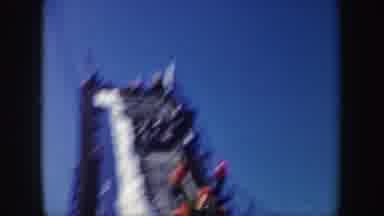 New York (1962): A Mans King Off A Ramp In Front Of A Crowd Of People During A