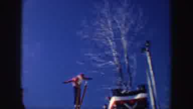 New York (1962): Skiing Competition Crowd Is Watching And Two Adults Were Skiing